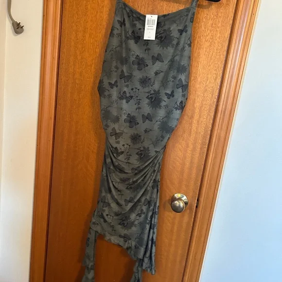 Green Forest Fairy Dress with Butterfly Pattern - Picture 7 of 8